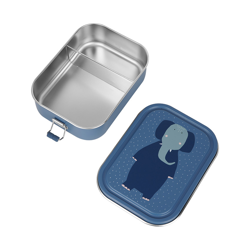 Lunchbox compartimentée en inox Mrs. Elephant bleu 