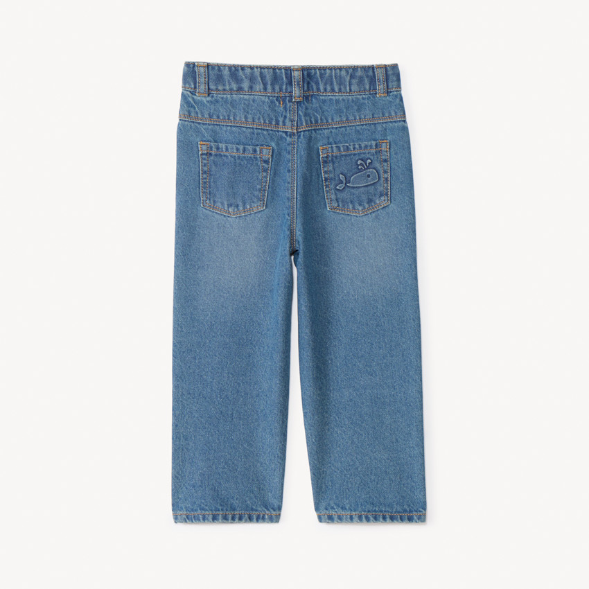 Jean large à motif 3D baleine pour bébé garçon 