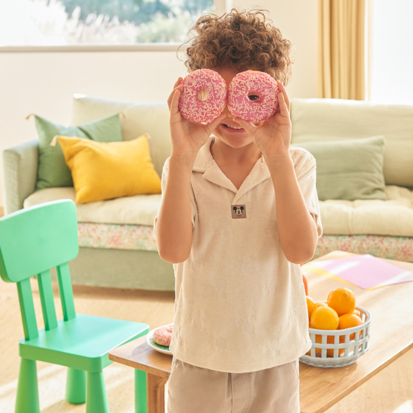 Polo manches courtes en éponge Mickey Disney pour garçon