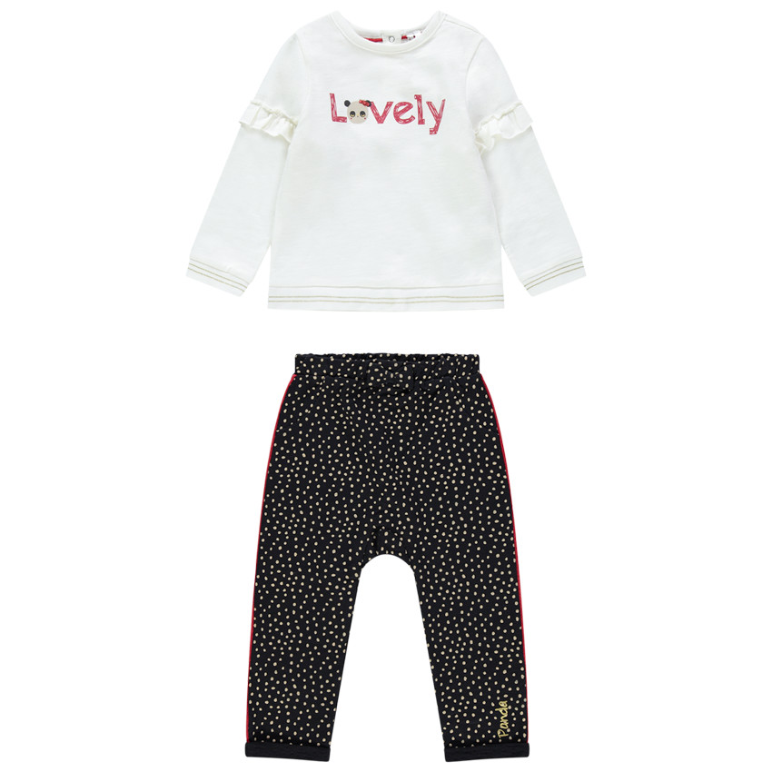 Jogging print panda pour bébé fille 