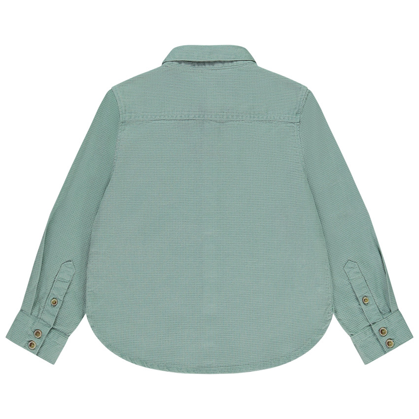 Chemise manches longues effet nid d'abeille pour garçon 
