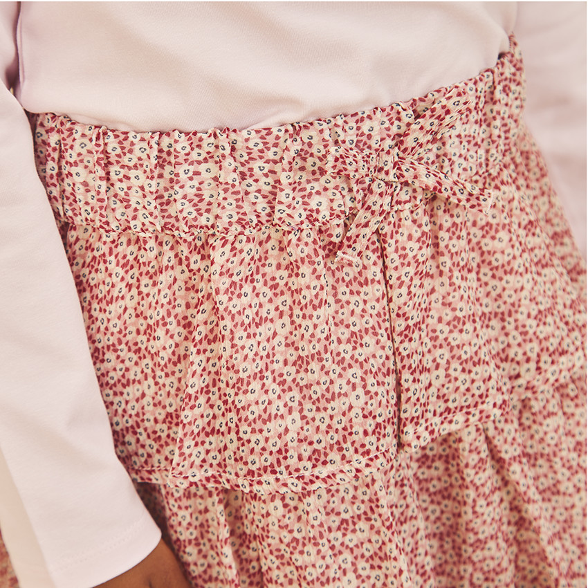 Jupe courte volantée imprimé fantaisie pour fille 