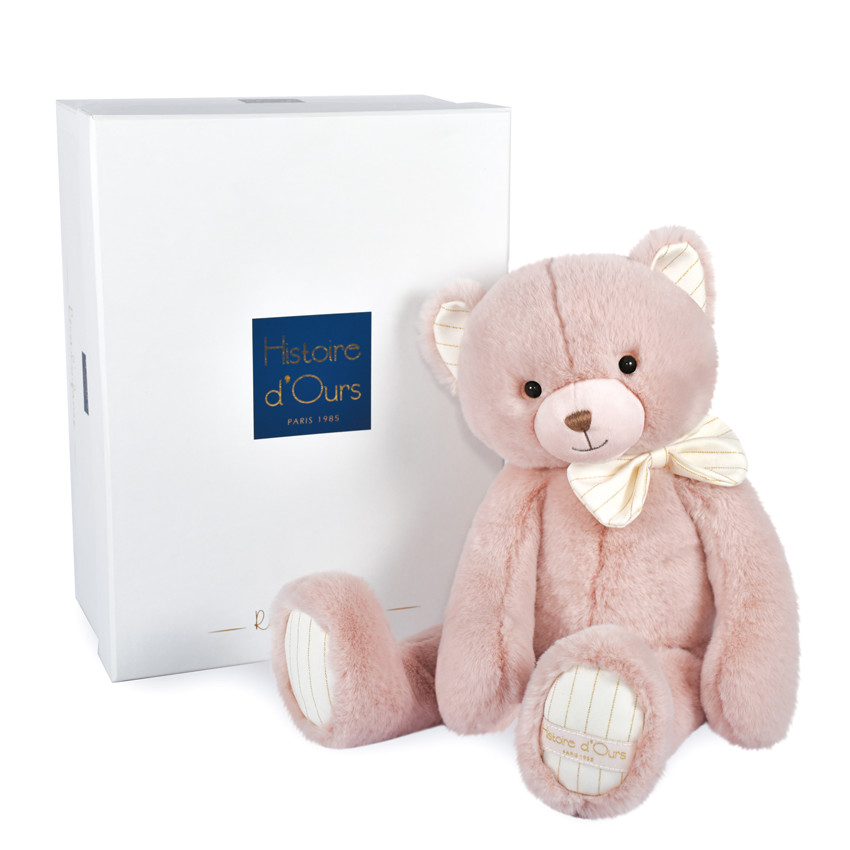 Peluche Preppy Chic 40 cm - Ours Rose Main Peluche Preppy Chic 40 cm - Ours Rose