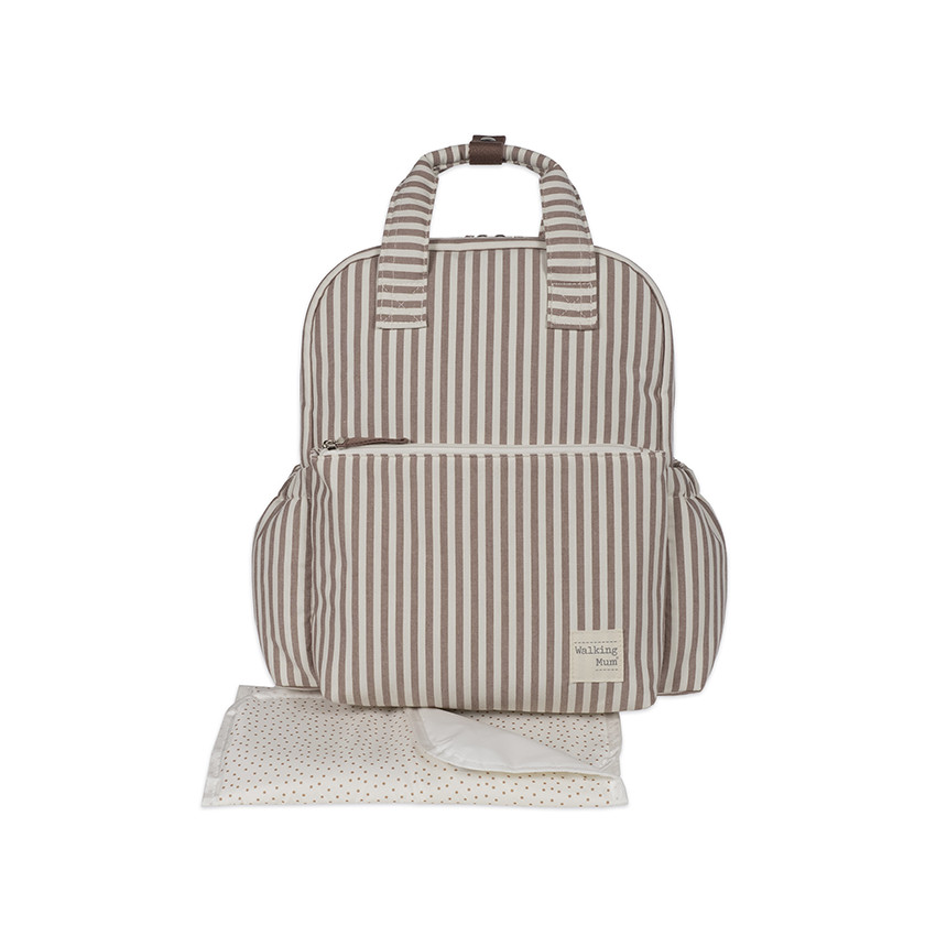 Sac à dos à langer Pralinés à rayures - Moka 