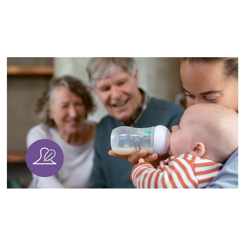 Biberon Natural Response 3.0 Valve Airfree Duo 125ml - 2 pièces - Transparent (Avent) - Image 3