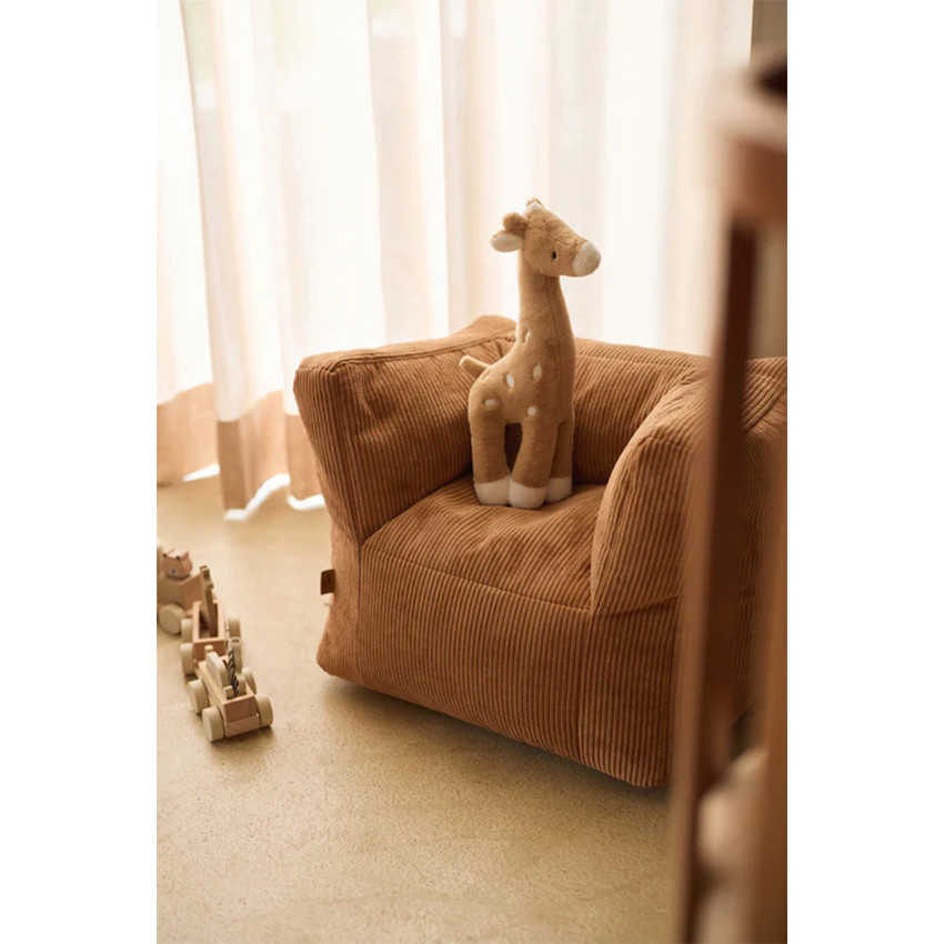 Fauteuil enfant velours cotelé Caramel 