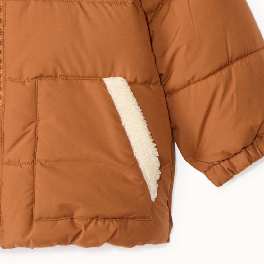 Doudoune en toile doublée et capuche à oreilles 3D pour bébé garçon  