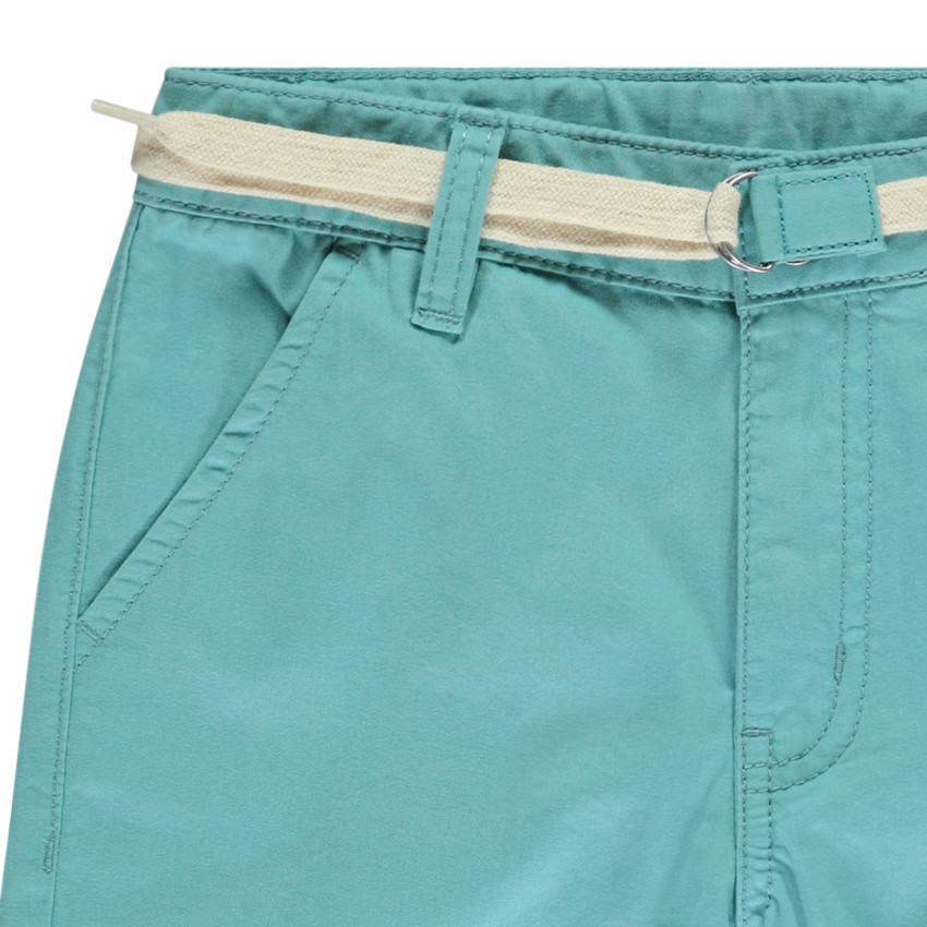 Bermuda uni en toile avec ceinture lacet pour garçon  