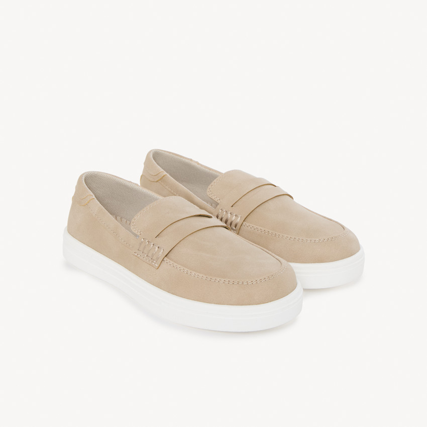 Chaussures bateau effet nubuck pour garçon