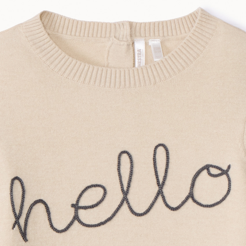 Pull en tricot avec cording "Hello" pour bébé garçon 
