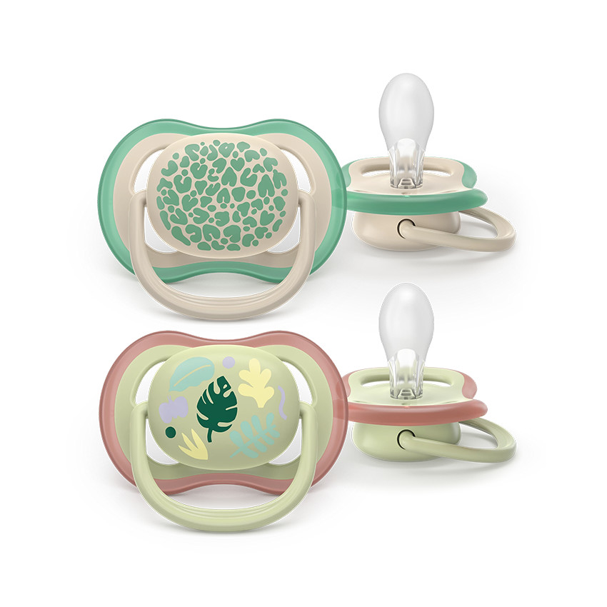 Lot de 2 sucettes silicone 6-18M Ultra Air décorées 
