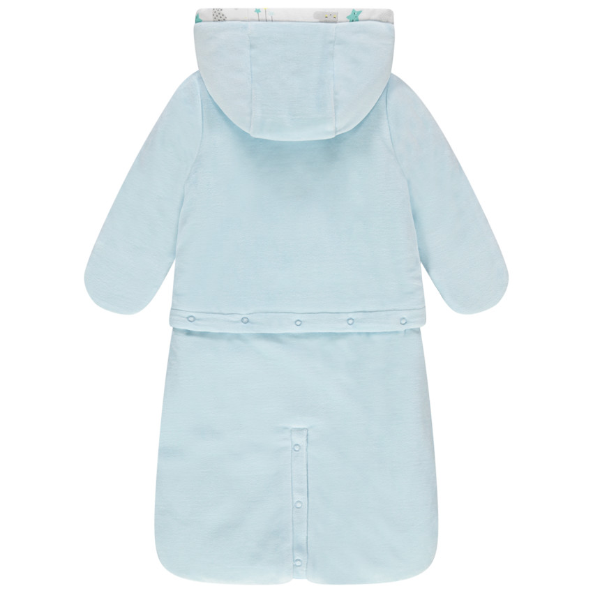 Combi-pilote en velours doublée jersey motif nuage 