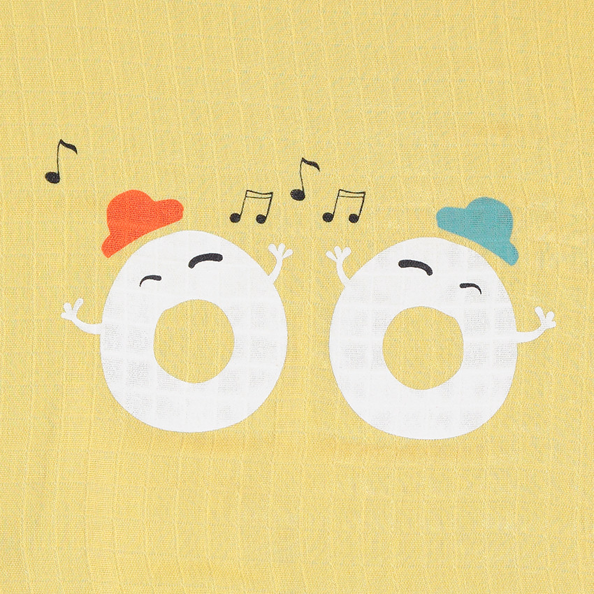 Lot de 3 langes en coton 70 x 70 cm à imprimés esprit musique 