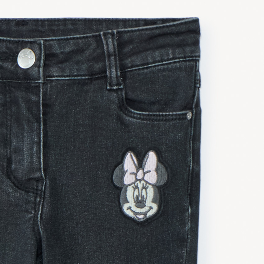Jean contrecollé micropolaire avec broderie Minnie Disney pour fille 
