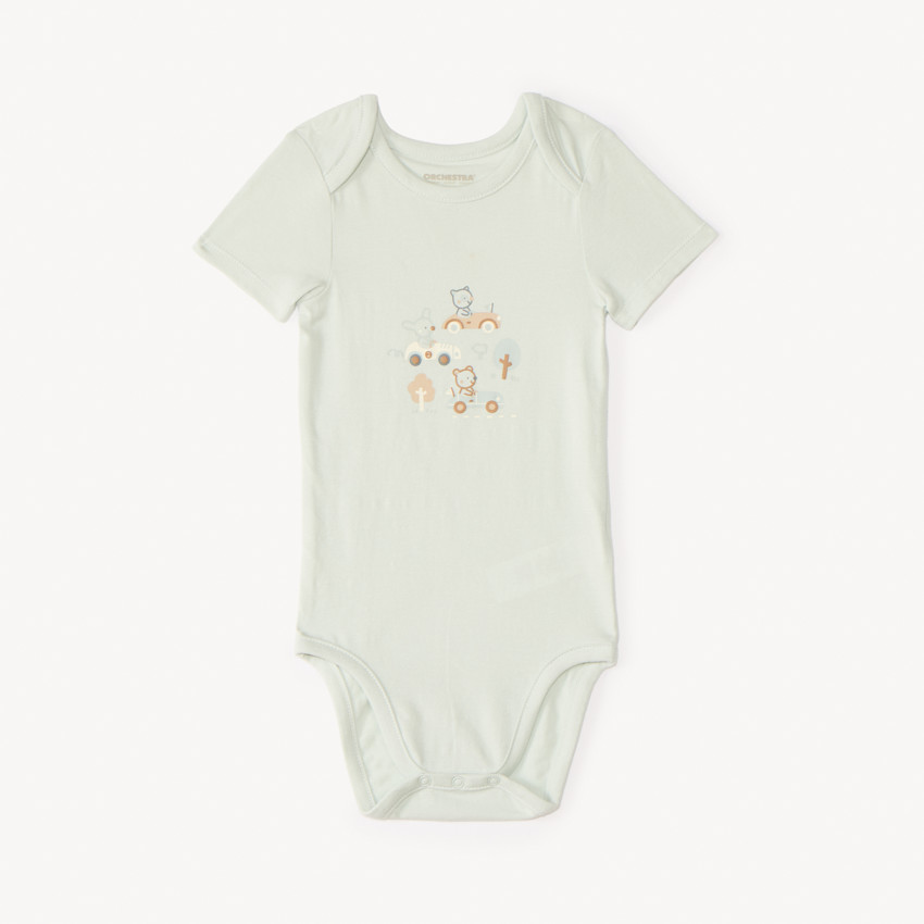 Lot de 5 bodies manches courtes motifs voitures pour bébé garçon (ouvertures différentes selon l'âge) 