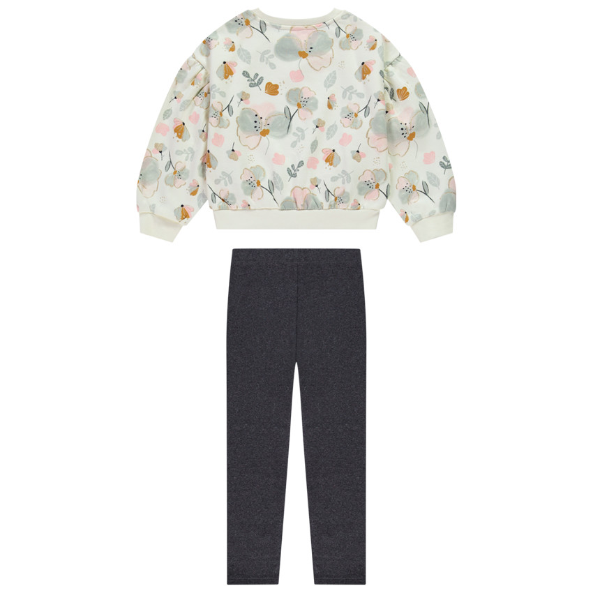 Ensemble jogging 2 pièces imprimé floral pour fille 