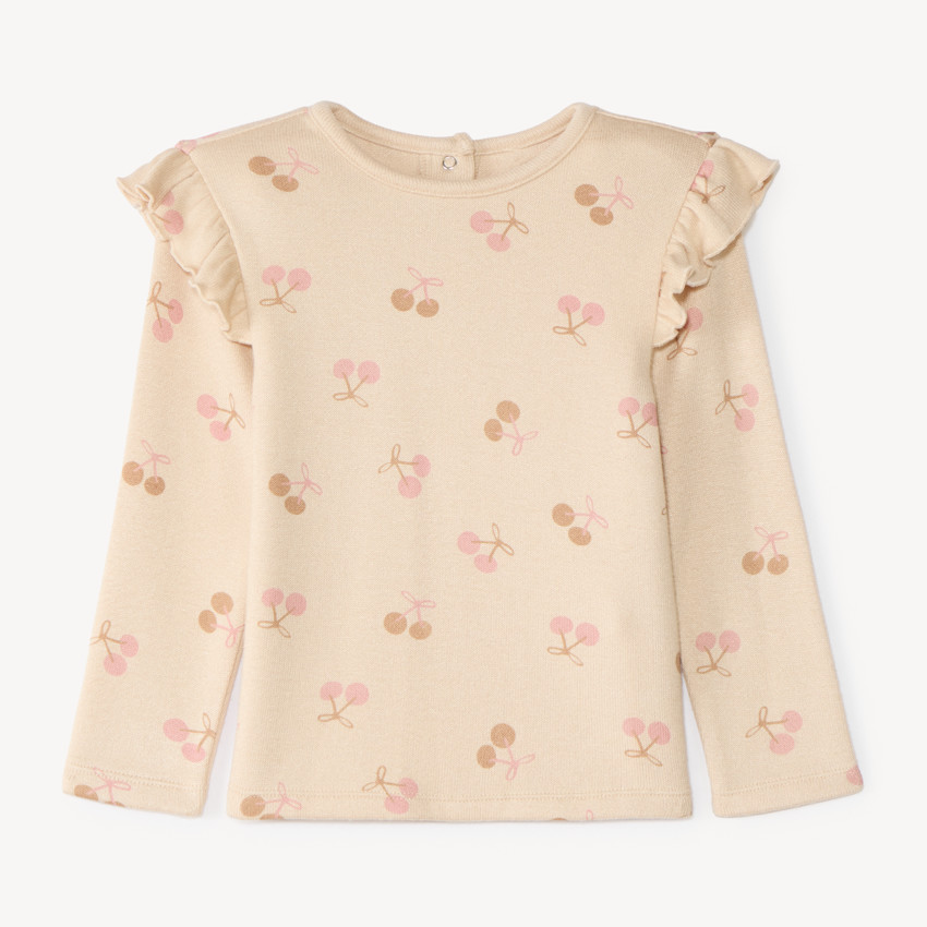 T-shirt manches longues bébé fille imprimé fantaisie 