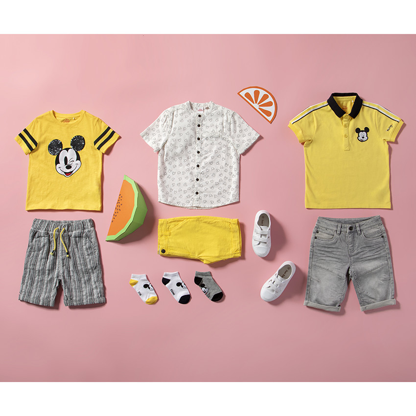 Bermuda en coton et lin à rayures verticales pour enfant garçon 