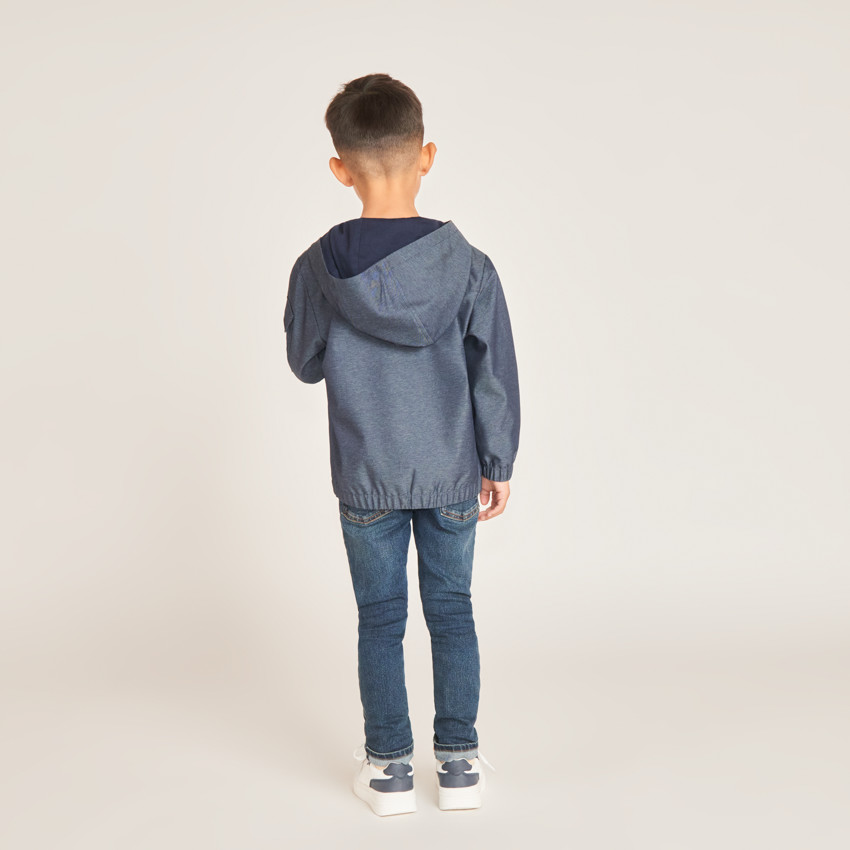 Coupe-vent en toile fantaisie unie pour garçon 
