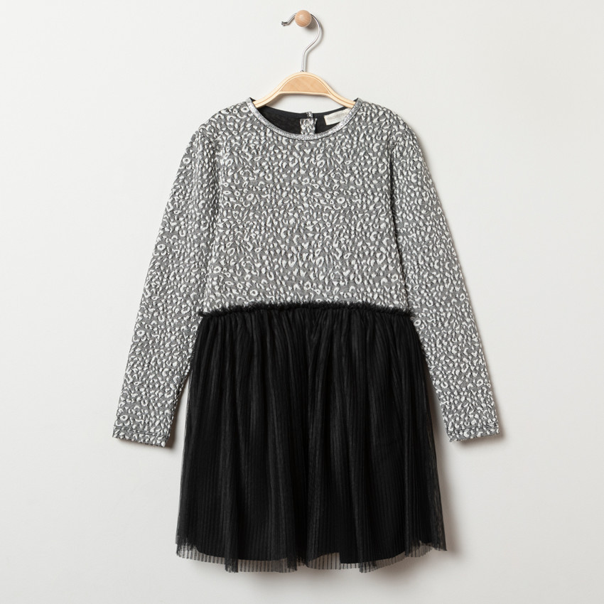 Robe de fêtes effet 2 en 1 motif léopard pour enfant fille 