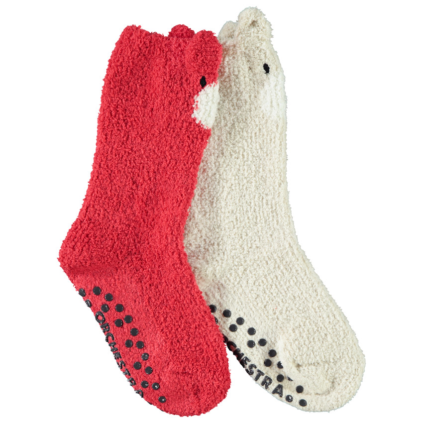 Lot de 2 paires de chaussettes hautes Noël en sherpa pour garçon  