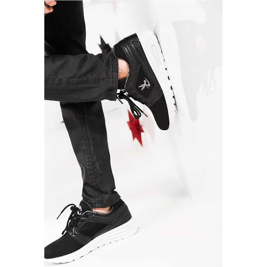 Baskets basses bi-matière avec patch gomme et logo Vortex 