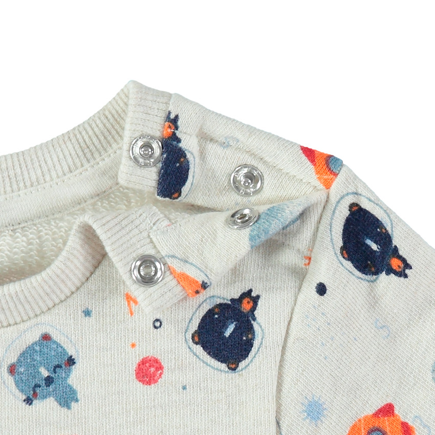 Sweat en molleton print personnages en coton bio 