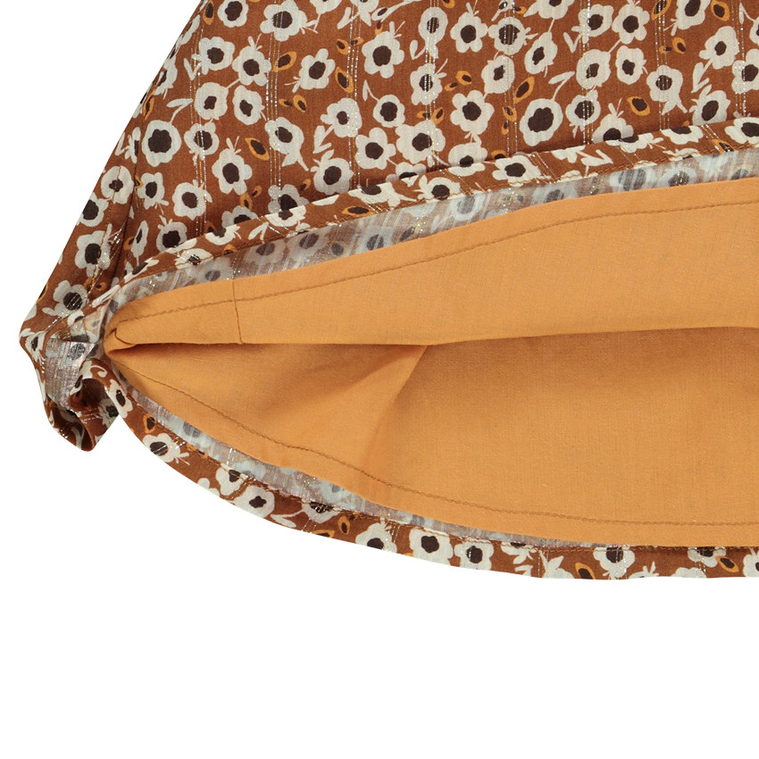 Jupe courte en voile de viscose imprimé fleurs pour fille 