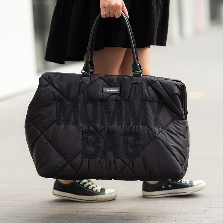 Grand sac weekend / sac à langer MOMMY BAG Noir