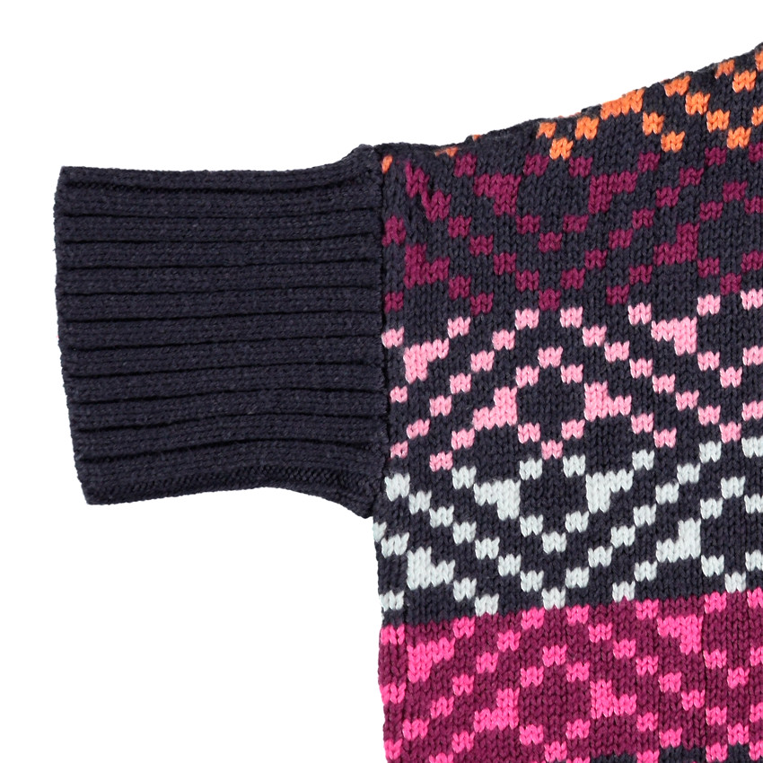 Pull poncho asymétrique en jacquard 