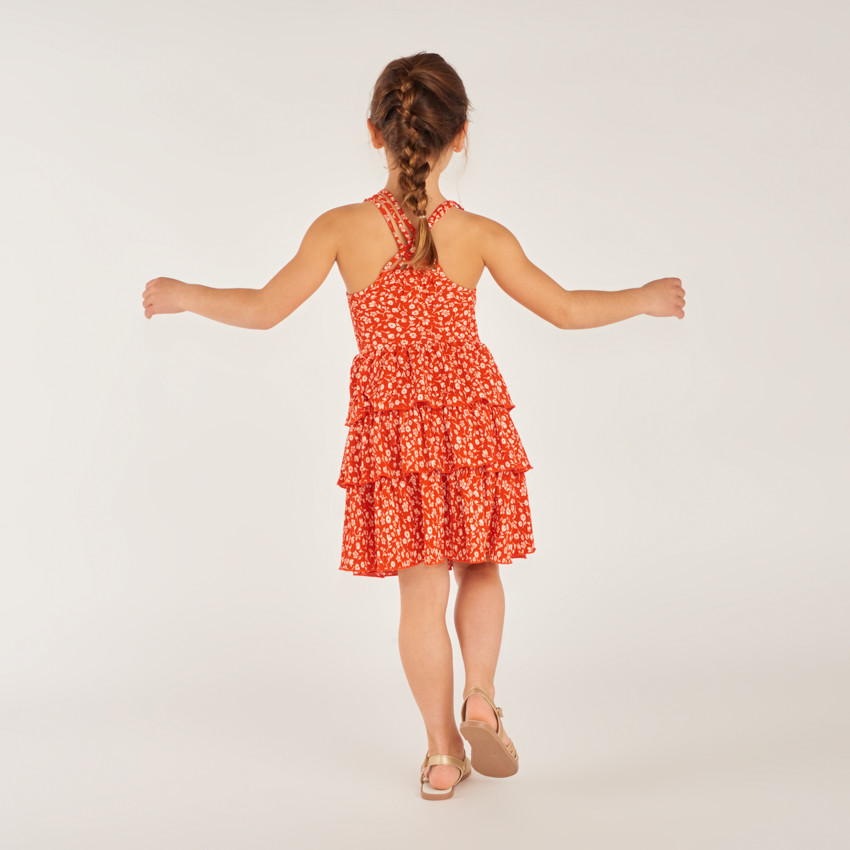 Robe sans manches imprimé fleuri pour fille 