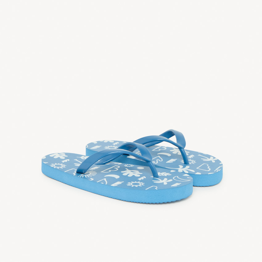 Tongs imprimé plage pour garçon avec lanière selon la pointure 