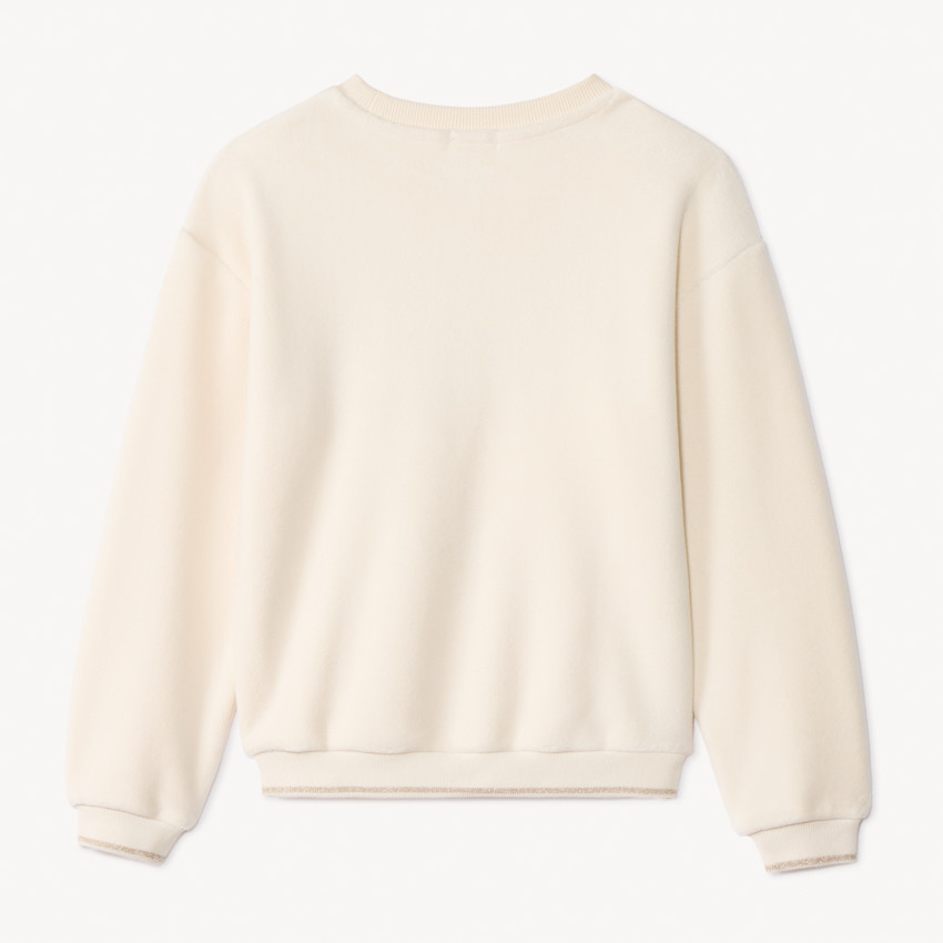 Sweat polaire oversize à patchs tachetés pour fille 