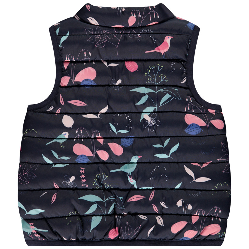 Doudoune sans manche imprimé fleuri pour bébé fille 