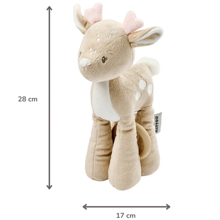 Peluche musicale biche - Velours - Fanfan - Beige -28 cm - Beige (Nattou) - Image 2