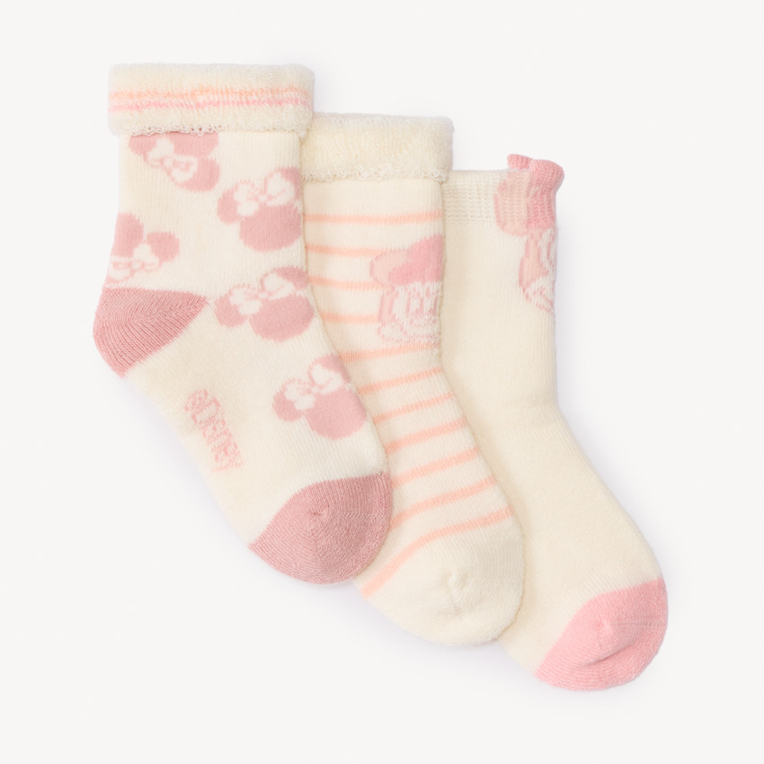 Lot de 3 paires de chaussettes à bouclettes Minnie Disney pour bébé fille