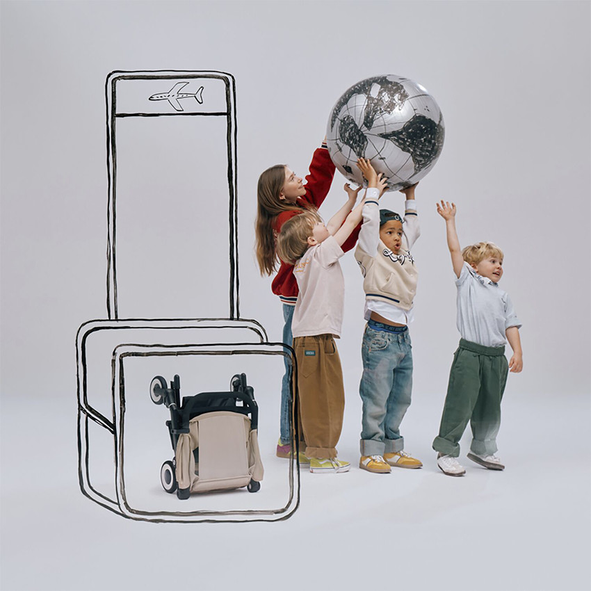 Poussette de voyage ultra-compacte Agis almond beige 