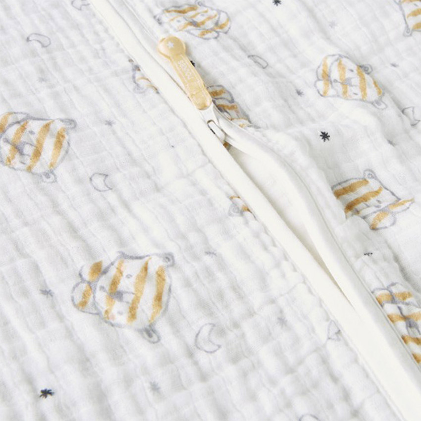 Gigoteuse sans manches en mousseline de coton bio écru 