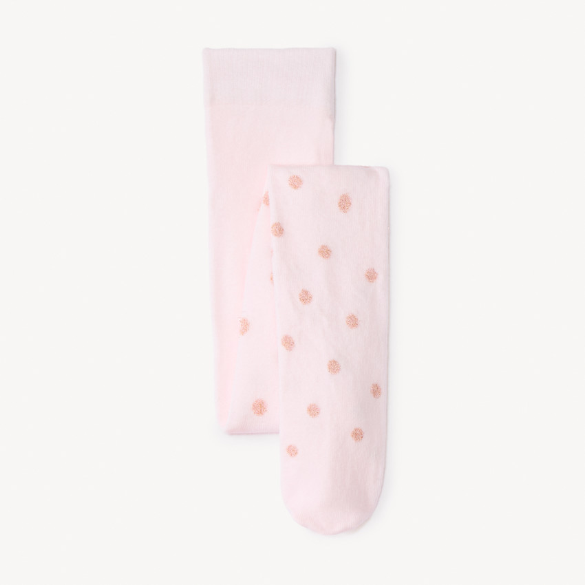 Collant épais imprimé pois brillants pour bébé fille