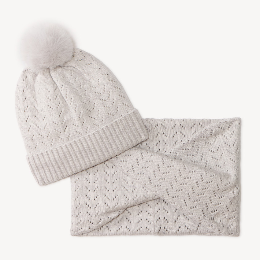 Ensemble bonnet et snood fille