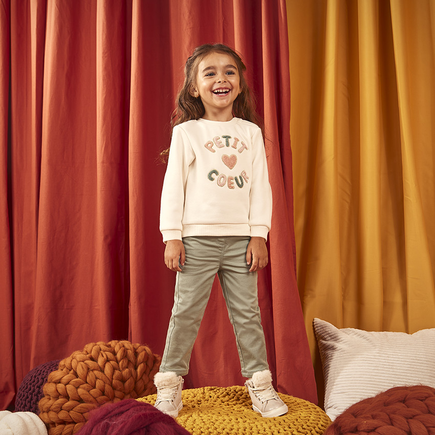 Sweat en molleton patchs bouclettes pour bébé fille 