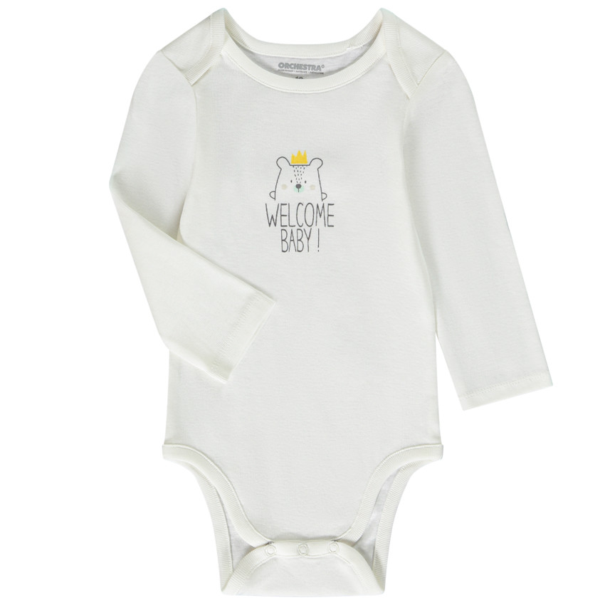 Body manches longues print Welcome Baby pour bébé
