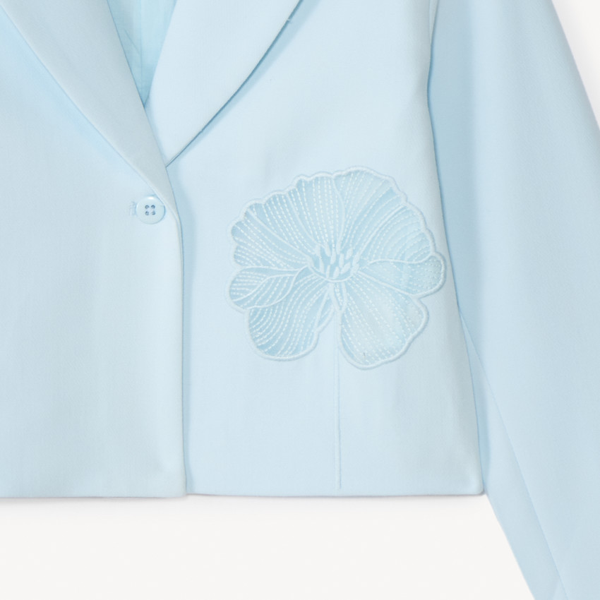 Veste en toile style blazer uni pour fille 