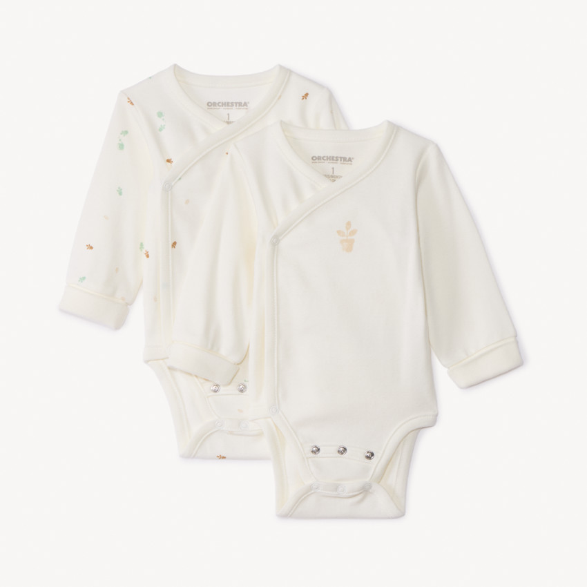 Lot de 2 bodies évolutifs manches longues pour bébé