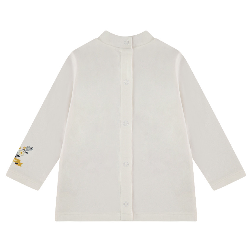 Tee-shirt manches longues avec col cheminée et motif printé 