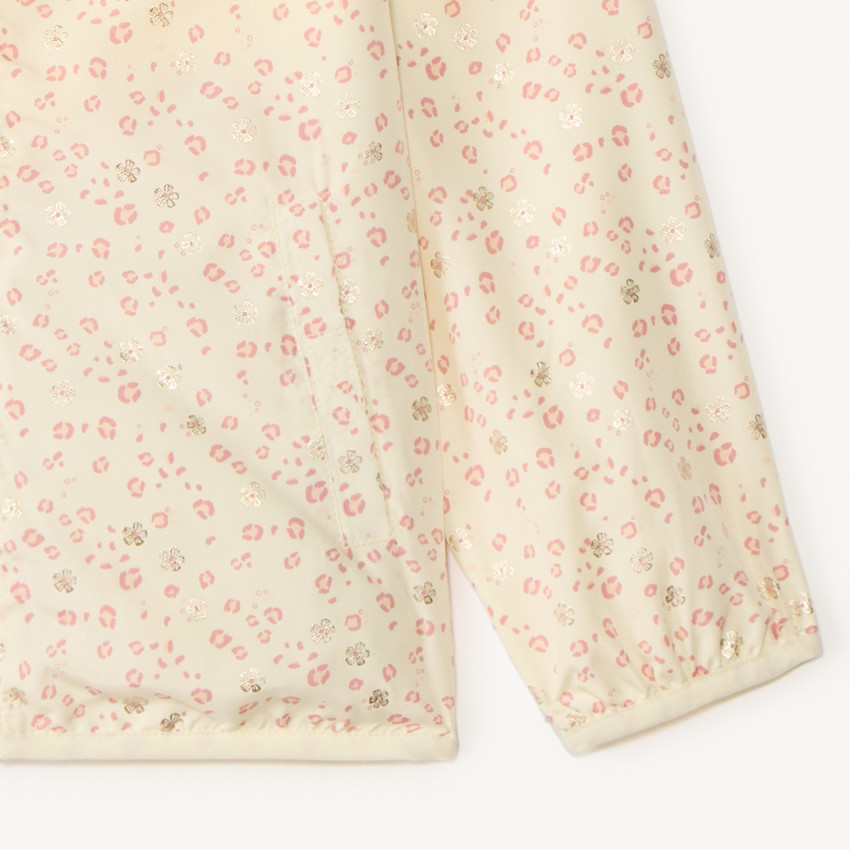 Coupe-vent imperméable à capuche motif léopard pour fille 