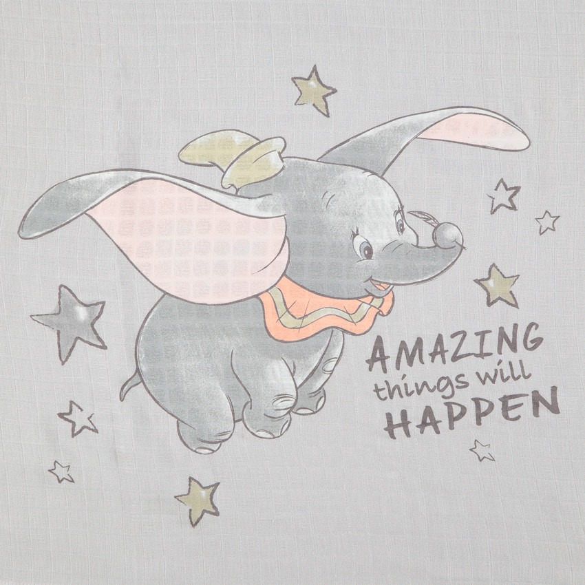 Lot de 3 langes en gaze de coton Dumbo Disney - Gris clair (Prémaman) - Image 3