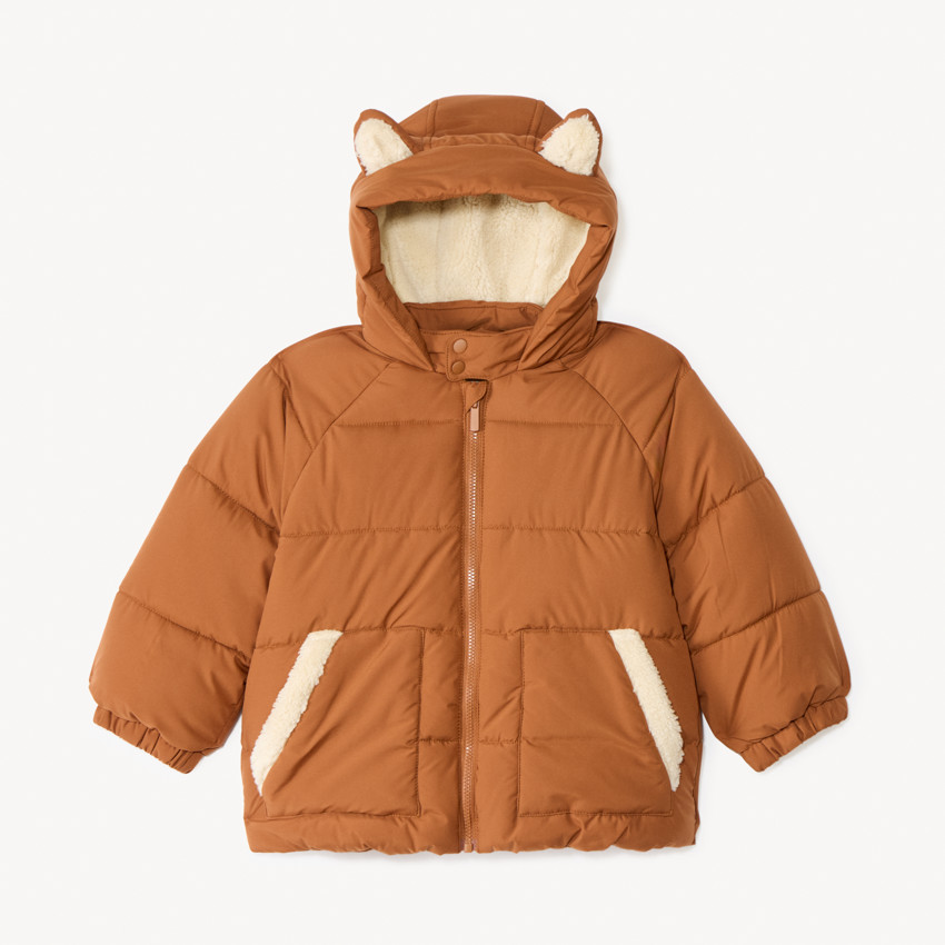 Doudoune en toile doublée et capuche à oreilles 3D pour bébé garçon  