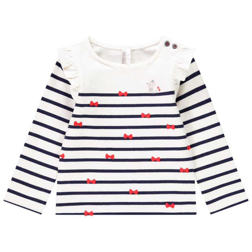 Marinière à manches longues volantées pour bébé fille 