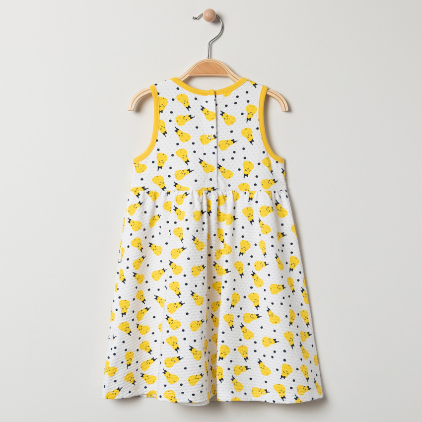 Robe sans manches en coton bio à poires imprimées all-over 